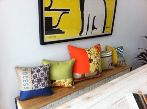 Cushions-Recycled Coffee Bean Bags & Vintage Materials