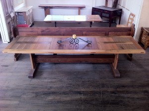 Pedestal Table & Church Pew