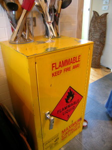 Retro Fit Kitchen 3- Yellow Fire Proof Cabinet