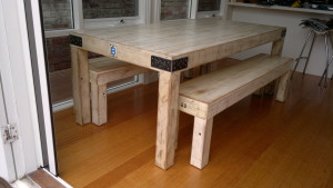 Semi-Industrial Bianco Table & Bench Seats