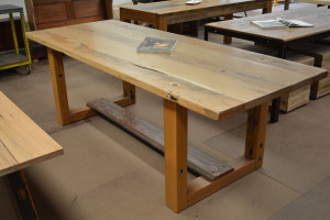 Messmate Dining Table: Box End Legs & Jarrah Stretcher Rail