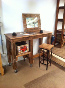 Workbench Style Breakfast Bar with Single Shelf