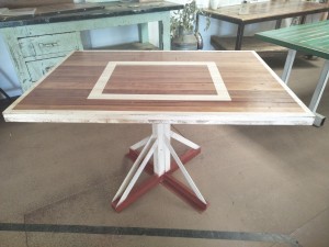 Basketball Backboard Table with Salvaged Metal Frame