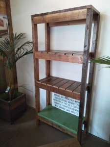 Four-Tier Recycled Hardwood Shelving Unit