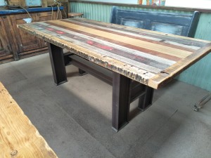 Industrial Style H-Frame Dining Table with ex Western Oval Seating