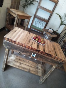 Northcote Bowls Island Bench with Recycled Workbench Base